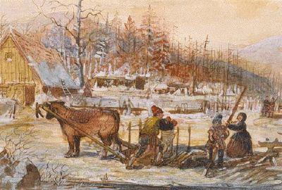Cornelius Krieghoff A Winter Scene oil painting image